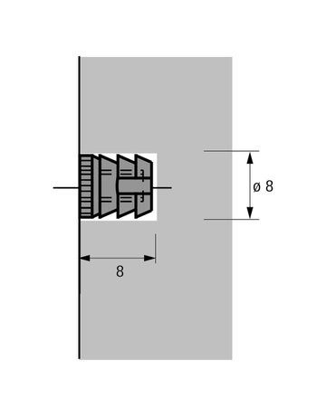 Muffe Nr. 30, M4, ø 8, Bohrtiefe 8 mm - Hettich - 2