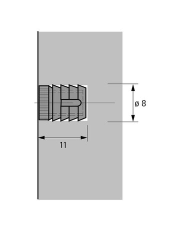 Muffe Nr. 49, M6, ø 8, Bohrtiefe 11 mm - Hettich - 2