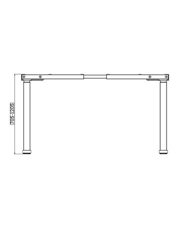 Tischgestell 2D - elekt. verstellbar 700-1200mm, RAL 9017, Verkehrsschwarz - Topform - 3