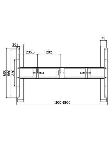 TF Tischgestell 3D Plus mit Memory Einheit 640-1290mm - Topform - 3