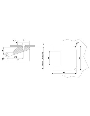 Glastürband Leros rund 3-teilig Aluminium Edelstahlfarben - Topform - 3