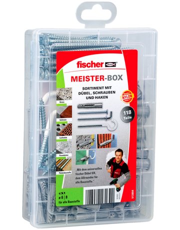 Meister-Box UX mit Schrauben und Haken - fischer - 1