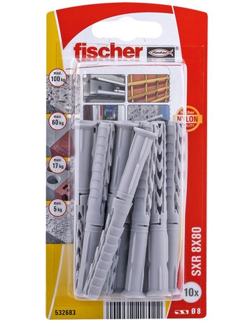 Langschaftdübel SXR 10x100,m.Sechskantschraube,VE 4 - 2