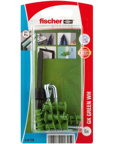 Gipskartondübel GK Green WH mit Winkelhaken,22mm,Kunststoff,VE 5 - fischer - 2