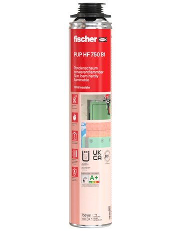 Brandschutzschaum PUFS 750 Farbe:betongrau,Füllmenge:750 ml - fischer - 1