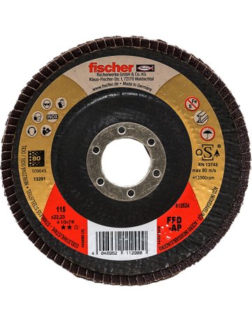 Fächerschleifscheibe AP 115 K120 Inox - fischer - 1