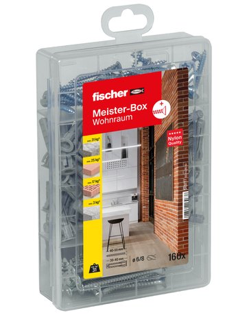 Meister-Box Nylon-Universaldübel SX mit Schrauben - fischer - 1