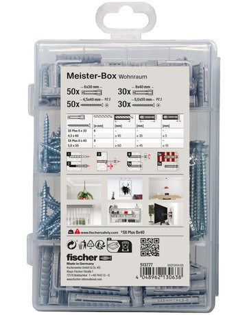 Meister-Box Nylon-Universaldübel SX mit Schrauben - fischer - 5