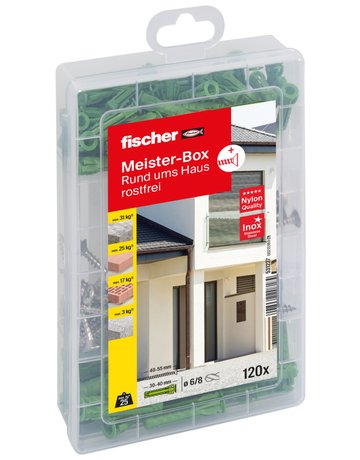 Meister-Box GREEN Spreizdübel SX + A2 Schraube - fischer - 1