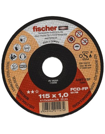 Trennscheibe FP 1,0/115 flach Inox - fischer