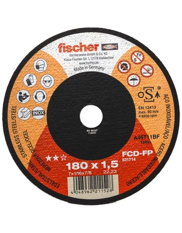 Trennscheibe FP 1,5/180 flach Inox - fischer