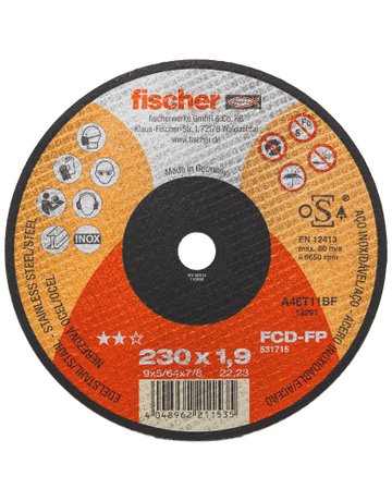 Trennscheibe FP 1, flach Inox - fischer - 1
