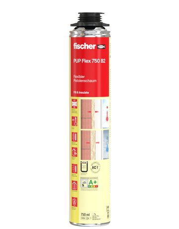 1K Pistolenschaum PUP FLEX 750 Farbe creme, Inhalt: 750 ml - fischer - 1