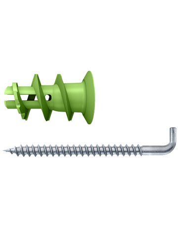 Gipskartondübel GK Green WH mit Winkelhaken,22mm,Kunststoff,VE 5 - fischer - 1
