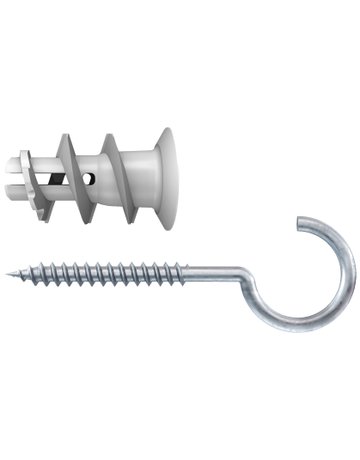 Gipskartondübel GK RH mit Rundhaken,22mm,Kunststoff,VE 5 - fischer - 1