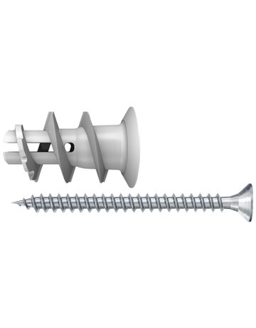 Gipskartondübel GK S mit Schraube,22mm,Kunststoff,VE 5 - fischer - 1