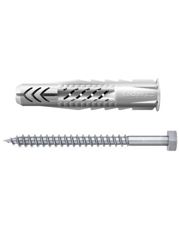 Universaldübel UX 10x60mm,KU,m.Rand,m.Schraube,VE 4 - fischer - 1