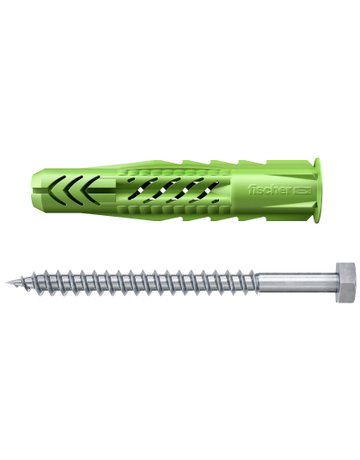 Universaldübel UX Green 10x60mm,KU,m.Rand,m.Schraube,VE 4 - fischer - 1