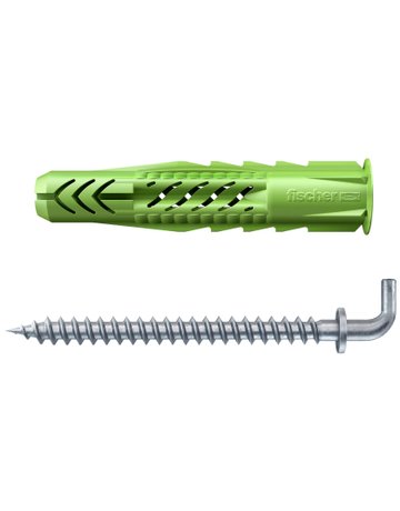 Universaldübel UX Green 10x60mm,KU,m.Rand,m.Winkelhaken,VE 2 - fischer - 1