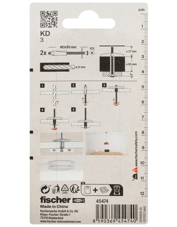 Kippdübel KD3 M3x90,VE 2 - fischer - 3