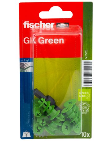 Gipskartondübel GK Green 22mm,Kunststoff,VE 10 - fischer - 2