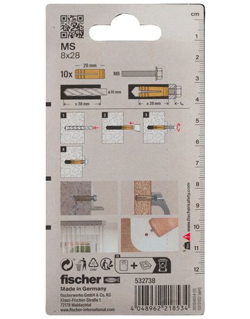 Messingdübel MS - fischer - 3