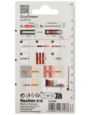 Dübel DuoPower S Kunststoff, - fischer - 3