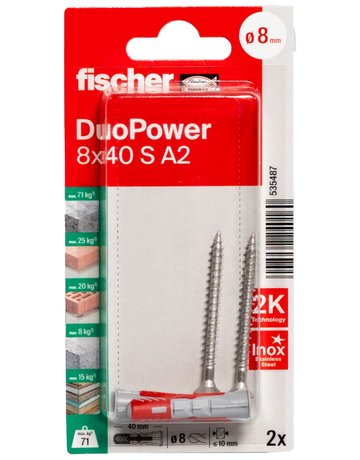 Dübel DuoPower S A2 Kunststoff, - fischer - 2