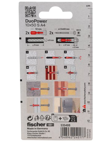 Dübel DuoPower S A4 Kunststoff,10x50,VE 2 - fischer - 3