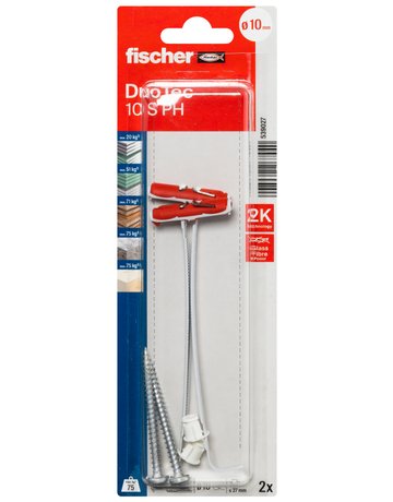 Panheadschraube+DuoTec 10 S PH 5x60mm/Dübellänge 50mm,VE2 - fischer - 2