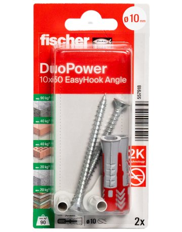 Dübel DuoPower EasyHook Angle Kunststoff,10x50,VE 2 - fischer - 3