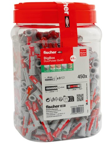 Dübel DuoPower BigBox Kunststoff, - fischer - 2
