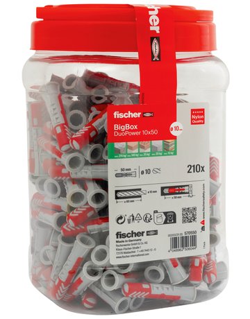 Dübel DuoPower BigBox Kunststoff,10x50,VE 210. - fischer - 2