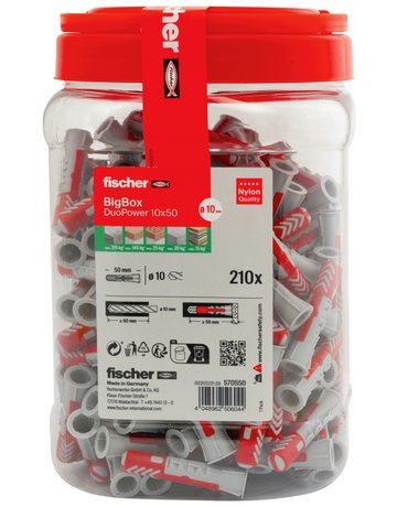 Dübel DuoPower BigBox Kunststoff,10x50,VE 210. - fischer - 3