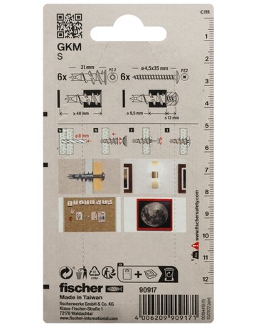 Gipskartondübel GK S m,Schraube,31mm,Metall,VE 10 - fischer - 3