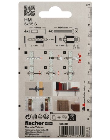 Hohlraum-Metalldübel HM 4x45,m.metrischer Schraube - fischer - 3