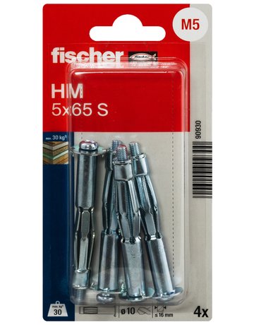 Hohlraum-Metalldübel HM 4x45,m.metrischer Schraube - fischer - 2