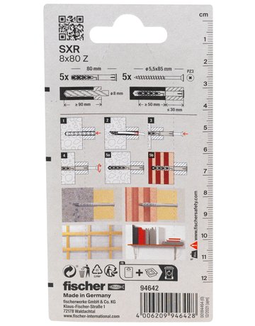 Langschaftdübel SXR 10x100,m.Senkkopfschraube,VE 4 - fischer - 3