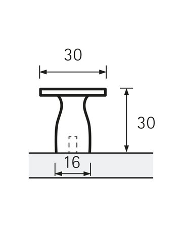 Möbel- Knopf, Dipo, 115264, Breite 30mm, Länge 30mm, Höhe 30mm, Zink, zinnoptik - Hettich - 2