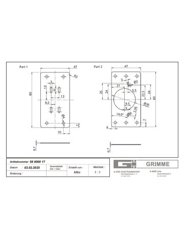 Scharnier Reparaturkit 4er Set Edelstahl inkl. Schrauben - Grimme - 2